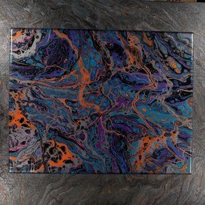 Acrylic Pour Painting 11x14 Clear coated